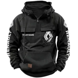 Renault Trucks Quarter Zip Hoodie, Sports Hoodie Multi-Pockets, Custom Name HG170525Y41HJRCT1RET