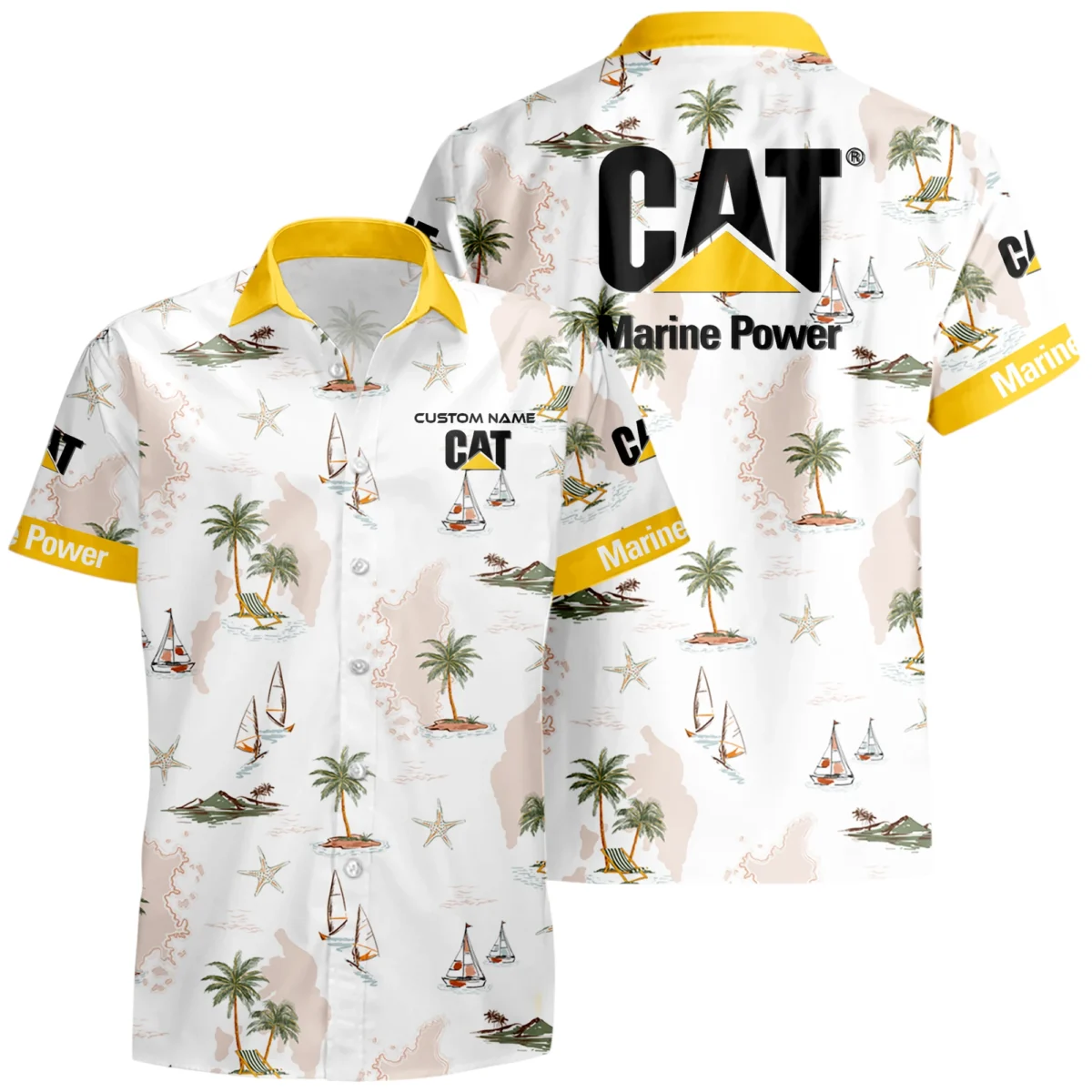 Caterpillar Marine Hawaiian Shirt x T-Shirt Full Set Limited 2025 All Over Print, Custom Name HIDI070525Y7HWLS3CAM