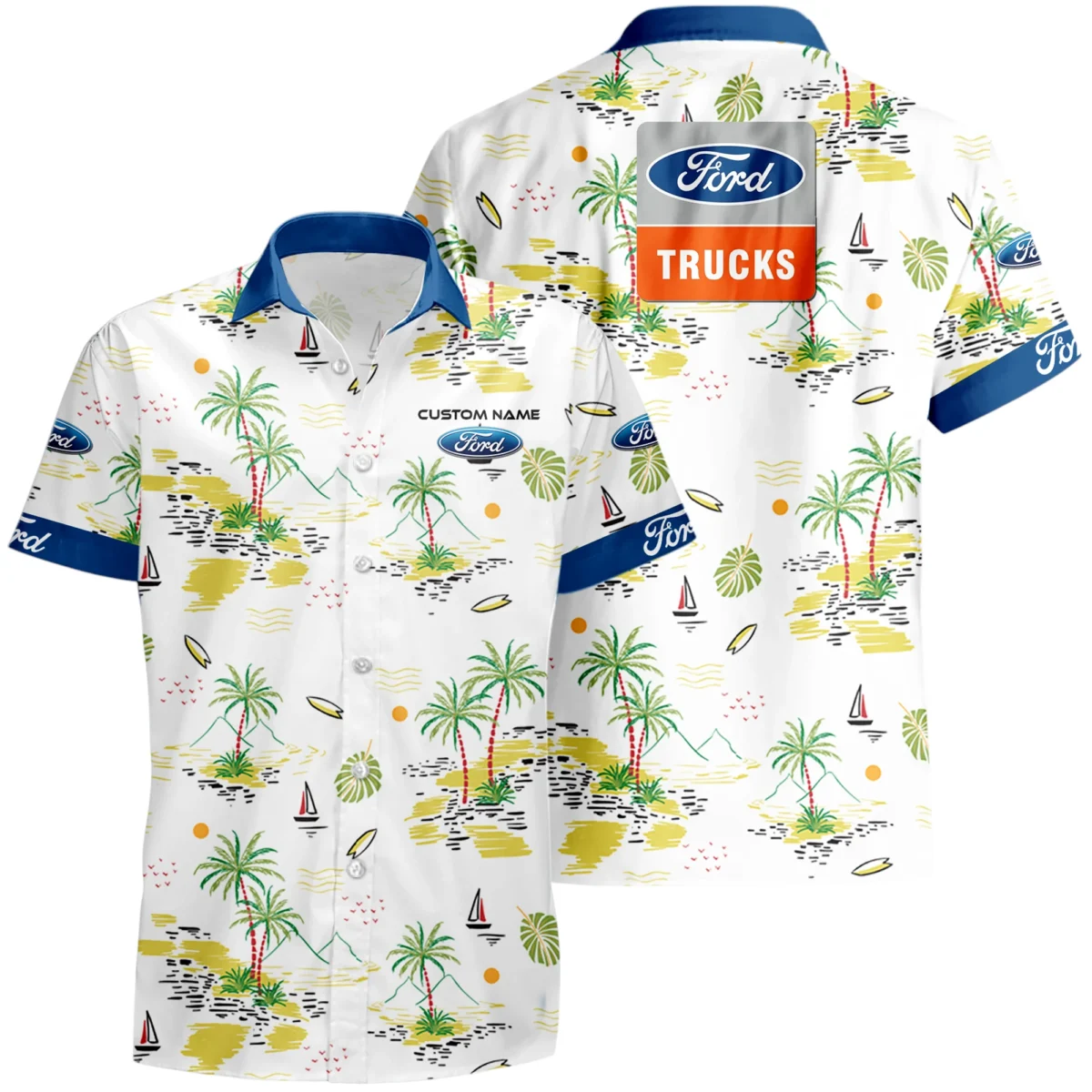 Ford Trucks Hawaiian Shirt x T-Shirt Full Set Limited 2025 All Over Print, Custom Name HIDI290425Y7HWLS8FOT