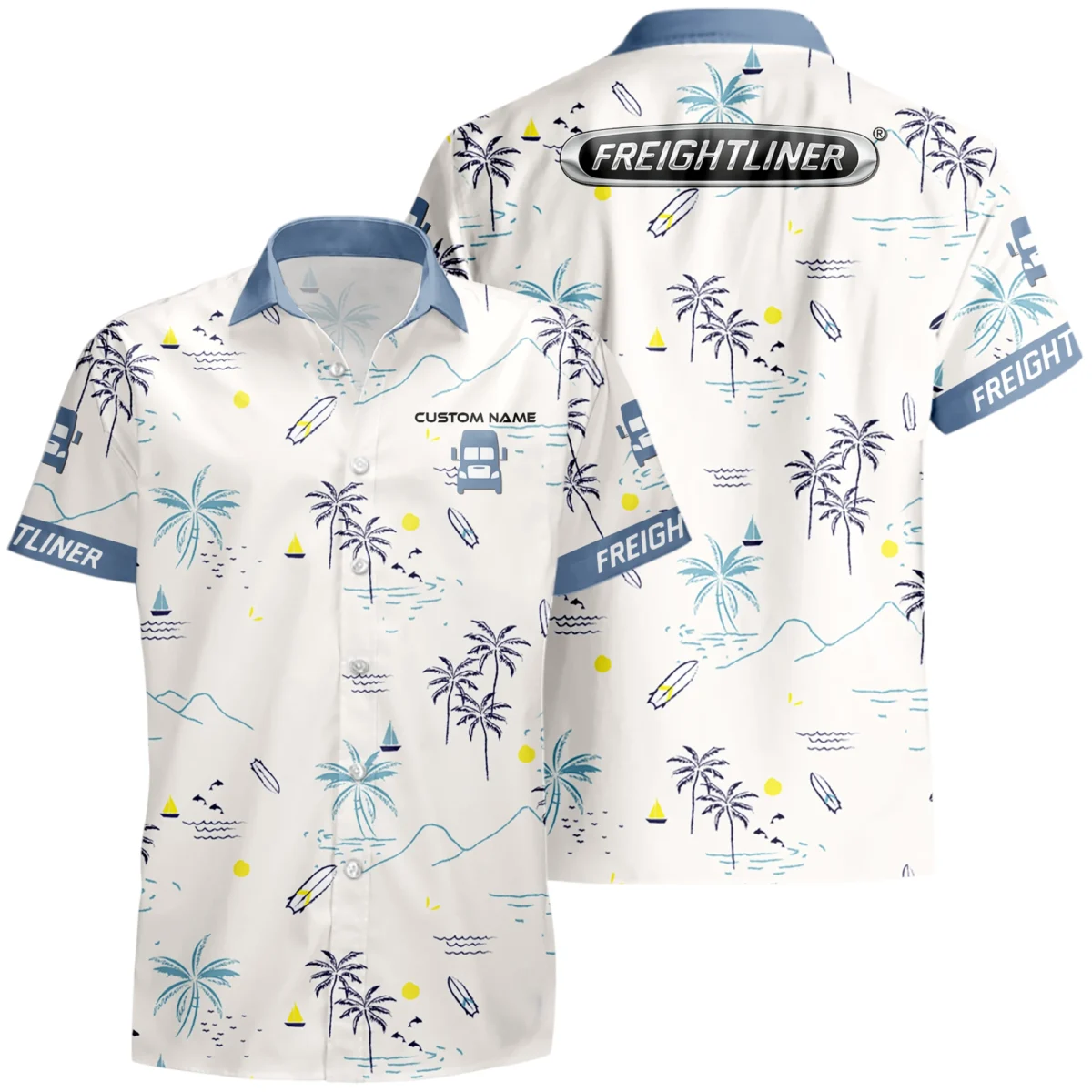 Freightliner Trucks Hawaiian Shirt x T-Shirt Full Set Limited 2025 All Over Print, Custom Name HIDI030525Y7HWLS9FRE