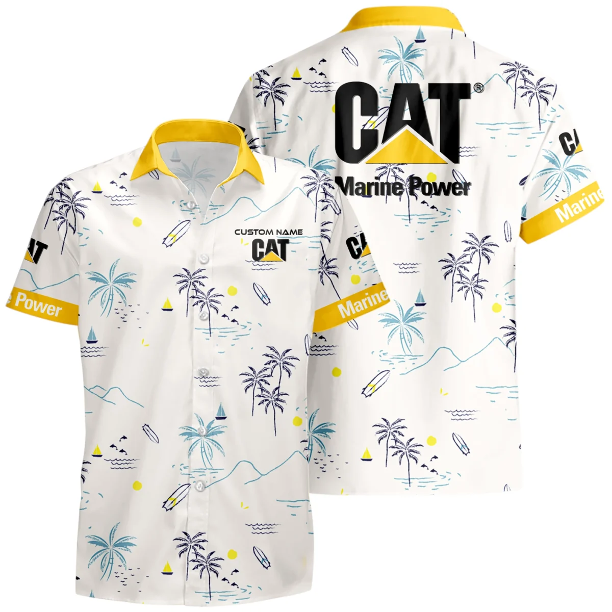 Caterpillar Marine Hawaiian Shirt x T-Shirt Full Set Limited 2025 All Over Print, Custom Name HIDI070525Y7HWLS9CAM
