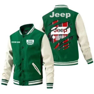Jeep Jacket Men Baseball Jacket With PU Leather Sleeve Custom Name HG240225Y15BJPUCT3JEE