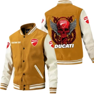 Ducati Jacket Men Baseball Jacket With PU Leather Sleeve Custom Name HG210225Y15BJPUCT2DUC