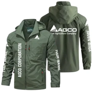 AGCO Corporation Exclusive Logo Windbreaker Jacket Hooded Detachable, Outdoor Windproof Running Jacket, Custom Name HIDI280625Y28WJ86AGC
