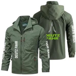 Deutz Fahr Exclusive Logo Windbreaker Jacket Hooded Detachable, Outdoor Windproof Running Jacket, Custom Name HIDI280625Y28WJ86DEF