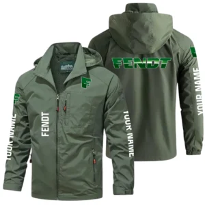 Fendt Exclusive Logo Windbreaker Jacket Hooded Detachable, Outdoor Windproof Running Jacket, Custom Name HIDI280625Y28WJ86FEN