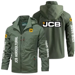 JCB Exclusive Logo Windbreaker Jacket Hooded Detachable, Outdoor Windproof Running Jacket, Custom Name HIDI280625Y28WJ86JCB
