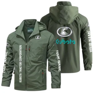 Kubota Exclusive Logo Windbreaker Jacket Hooded Detachable, Outdoor Windproof Running Jacket, Custom Name HIDI280625Y28WJ86KUB