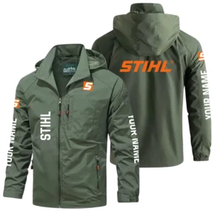 Stihl Exclusive Logo Windbreaker Jacket Hooded Detachable, Outdoor Windproof Running Jacket, Custom Name HIDI280625Y28WJ86STL