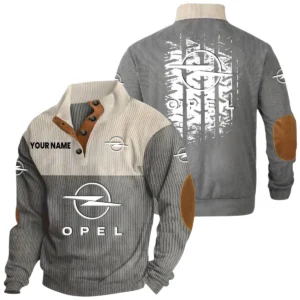 Opel Exclusive Logo Knitted Ribbed Corduroy Sweatshirt Stand Collar Sweater Custom Name HIHI040725Y32RCSOPE