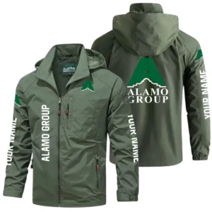 Alamo Group Exclusive Logo Windbreaker Jacket Hooded Detachable, Outdoor Windproof Running Jacket, Custom Name HIDI030725Y28WJ86ALG