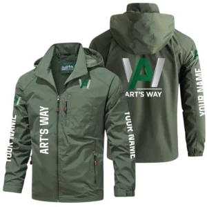 Art's Way Exclusive Logo Windbreaker Jacket Hooded Detachable, Outdoor Windproof Running Jacket, Custom Name HIDI030725Y28WJ86AWM