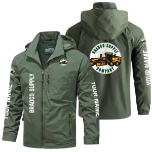 Bradco Supply Exclusive Logo Windbreaker Jacket Hooded Detachable, Outdoor Windproof Running Jacket, Custom Name HIDI030725Y28WJ86BAS
