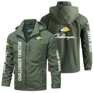 Challenger Tractor Exclusive Logo Windbreaker Jacket Hooded Detachable, Outdoor Windproof Running Jacket, Custom Name HIDI030725Y28WJ86CHT