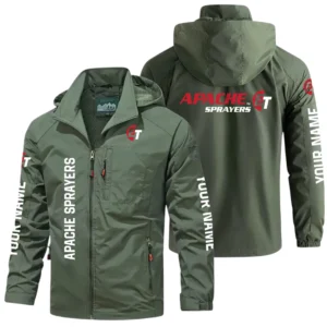 Apache Sprayers Exclusive Logo Windbreaker Jacket Hooded Detachable, Outdoor Windproof Running Jacket, Custom Name HIDI040725Y28WJ86APS