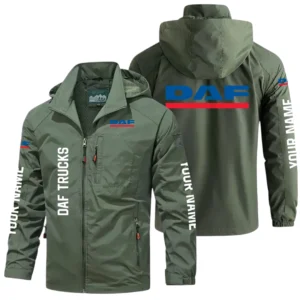 DAF Trucks Exclusive Logo Windbreaker Jacket Hooded Detachable, Outdoor Windproof Running Jacket, Custom Name HIDI040725Y28WJ86DAF