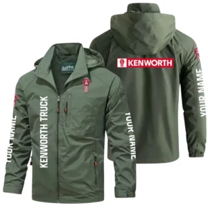 Kenworth Truck Exclusive Logo Windbreaker Jacket Hooded Detachable, Outdoor Windproof Running Jacket, Custom Name HIDI040725Y28WJ86KEN