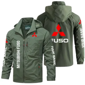 Mitsubishi Fuso Exclusive Logo Windbreaker Jacket Hooded Detachable, Outdoor Windproof Running Jacket, Custom Name HIDI040725Y28WJ86MSF