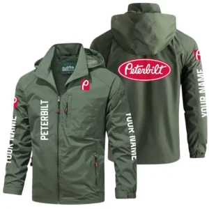 Peterbilt Exclusive Logo Windbreaker Jacket Hooded Detachable, Outdoor Windproof Running Jacket, Custom Name HIDI040725Y28WJ86PET