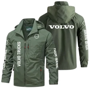 Volvo Trucks Exclusive Logo Windbreaker Jacket Hooded Detachable, Outdoor Windproof Running Jacket, Custom Name HIDI040725Y28WJ86VVT