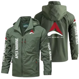 Apex Marine Exclusive Logo Windbreaker Jacket Hooded Detachable, Outdoor Windproof Running Jacket, Custom Name HIDI050725Y28WJ86APM