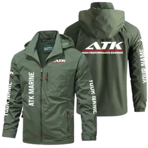 ATK Marine Exclusive Logo Windbreaker Jacket Hooded Detachable, Outdoor Windproof Running Jacket, Custom Name HIDI050725Y28WJ86ATK
