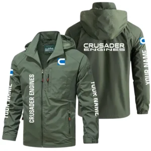 Crusader Engines Exclusive Logo Windbreaker Jacket Hooded Detachable, Outdoor Windproof Running Jacket, Custom Name HIDI050725Y28WJ86CRE